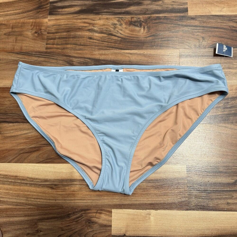 J. Crew Curved Waist Cheeky Bikini Bottom Light Blue Size 2X Cruisewear Vaca NWT
